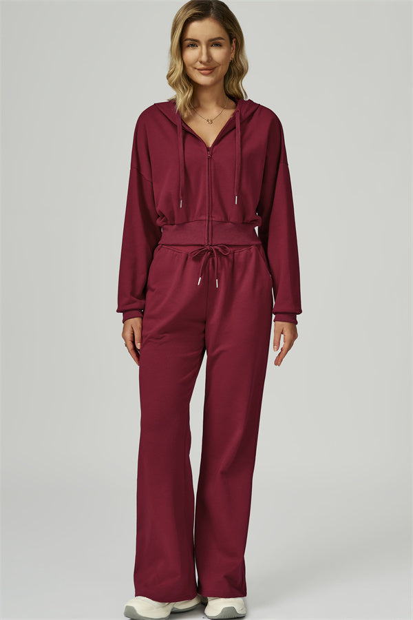 The FlexFit Crop Hoodie Pants 2-Piece Set