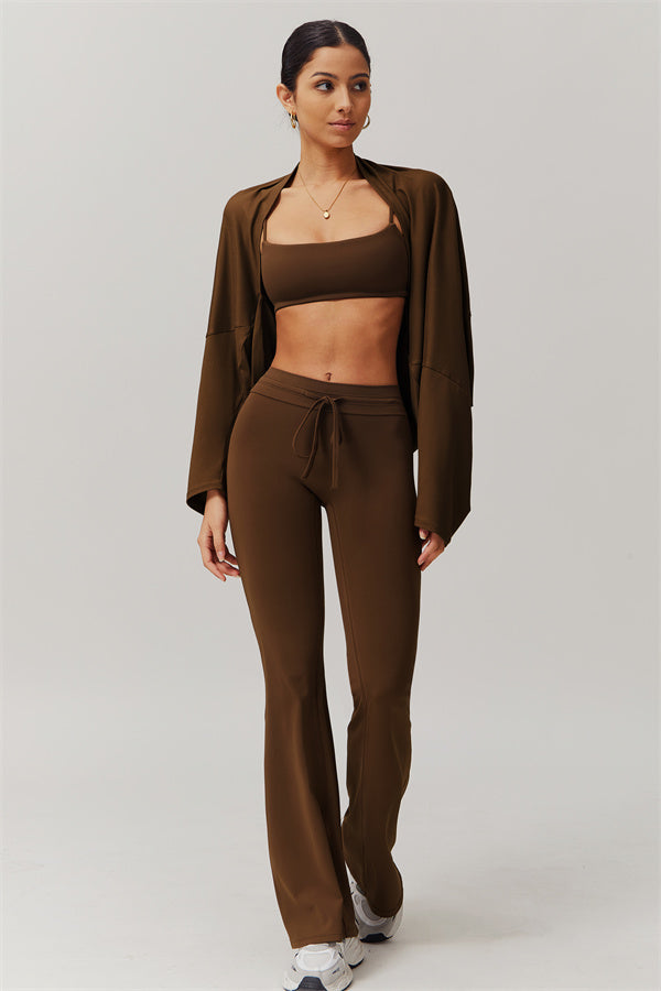 The Resonate Drift Cropped Pullover Flared Leggings 2-Piece Set