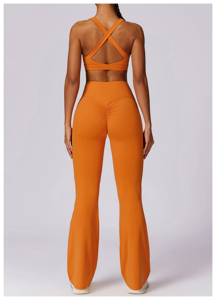 Thea Sculpt Top & Flared Set