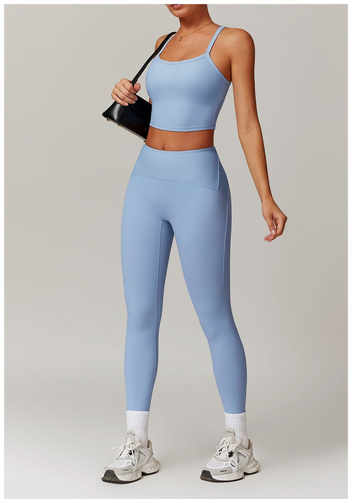 Melina Micro Ribbed Bra Top & Leggings Set
