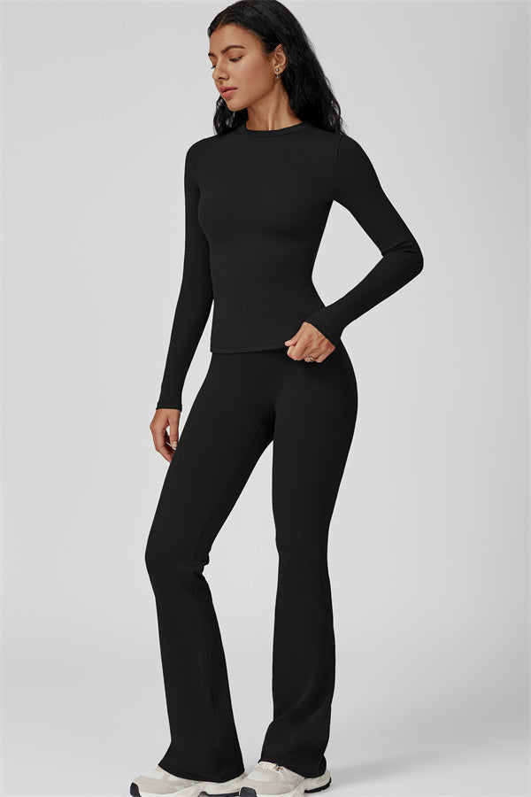 The Oasis Long Sleeve T-shirt Flared Leggings 2-Piece Set