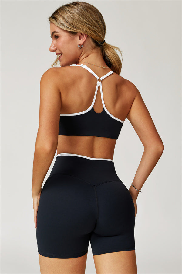 The Aiko Sports Bra Shorts 2-Piece Set Black