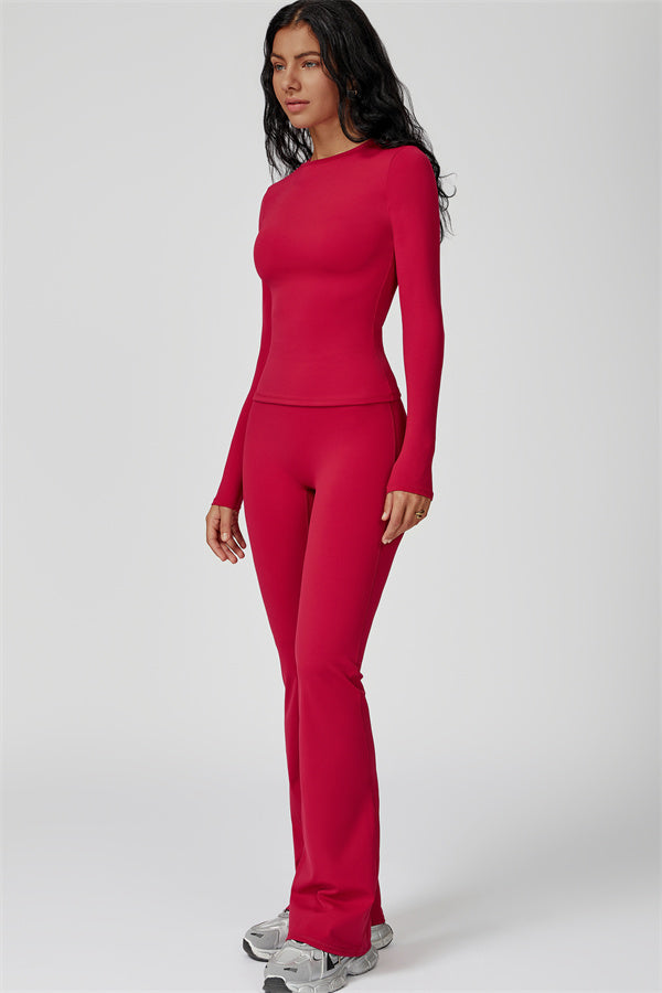 The Oasis Long Sleeve T-shirt Flared Leggings 2-Piece Set