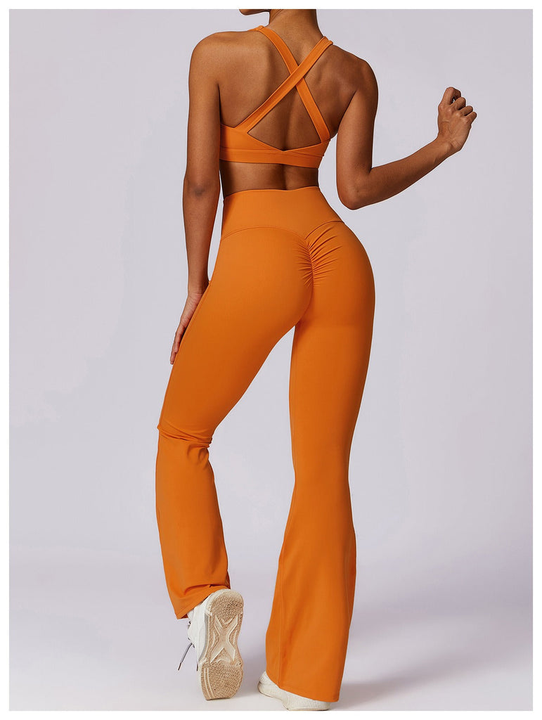 Thea Sculpt Top & Flared Set