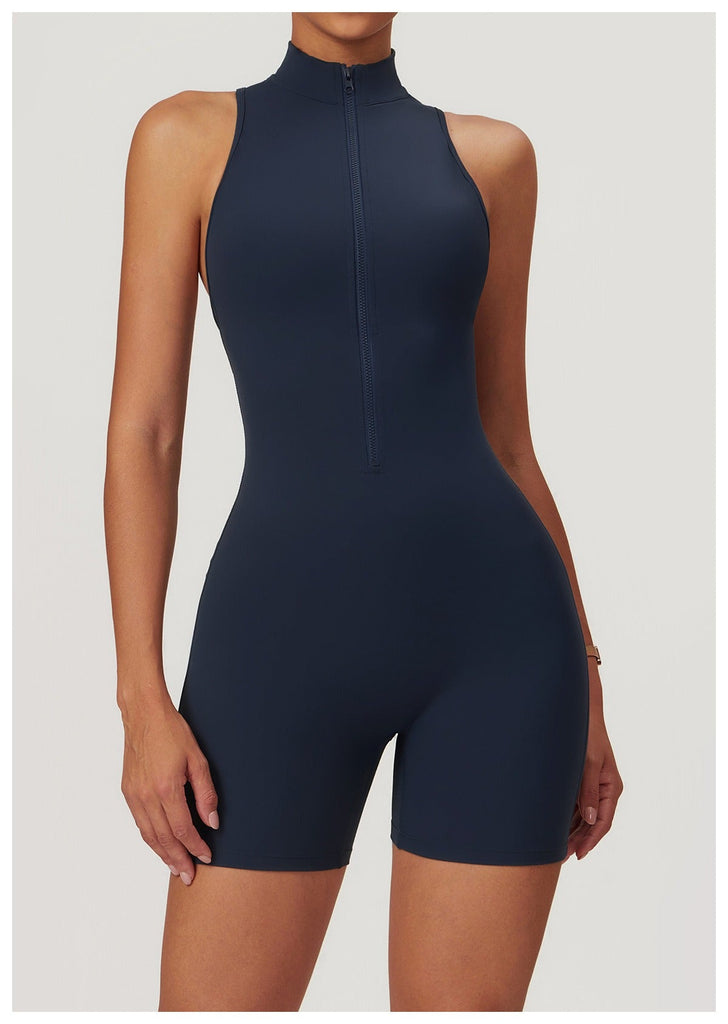 Super Sculpt V Back Romper Navy