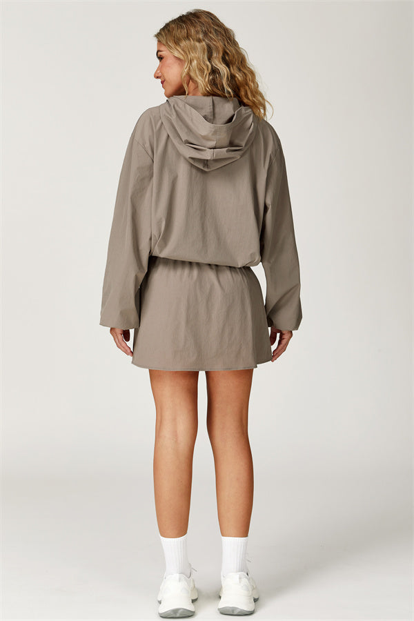 The Zeal Airy Zip Hoodie Tennis Skirt 2-Piece Set