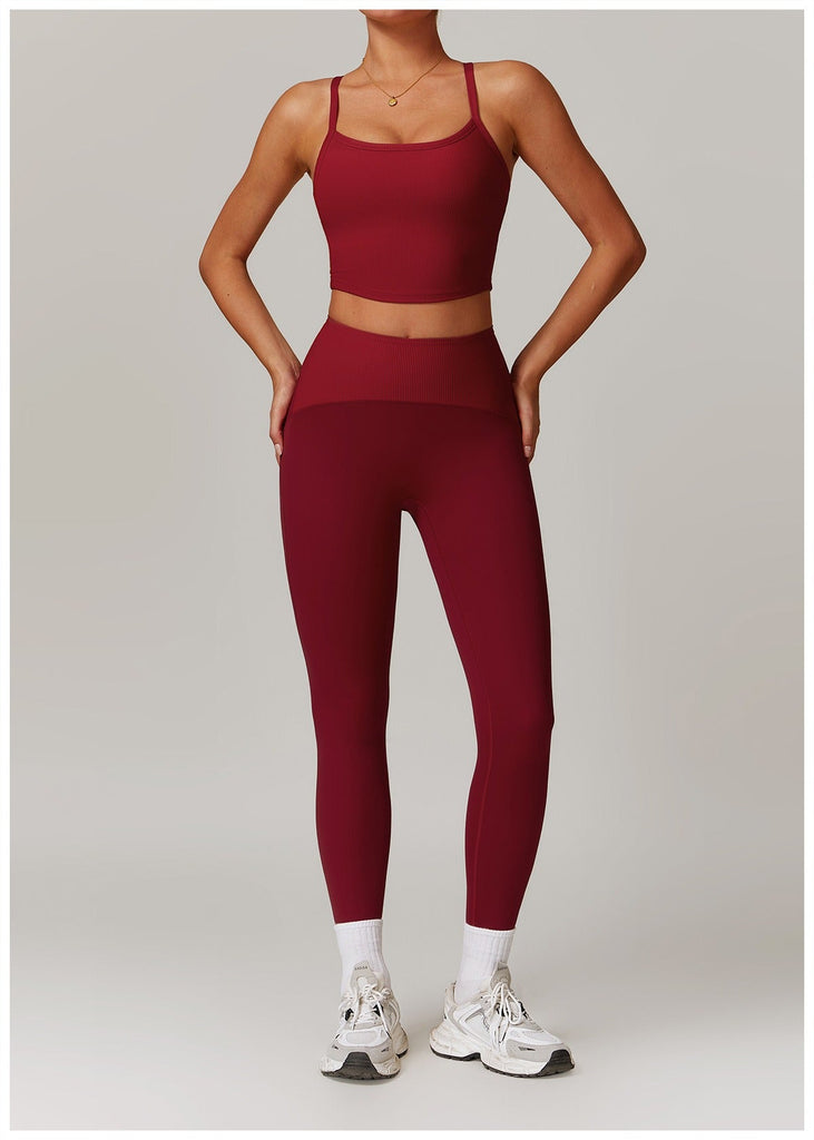 Melina Micro Ribbed Bra Top & Leggings Set