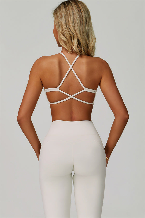 The Bold Cross Back Sports Bra Flared Leggings 2-Piece Set