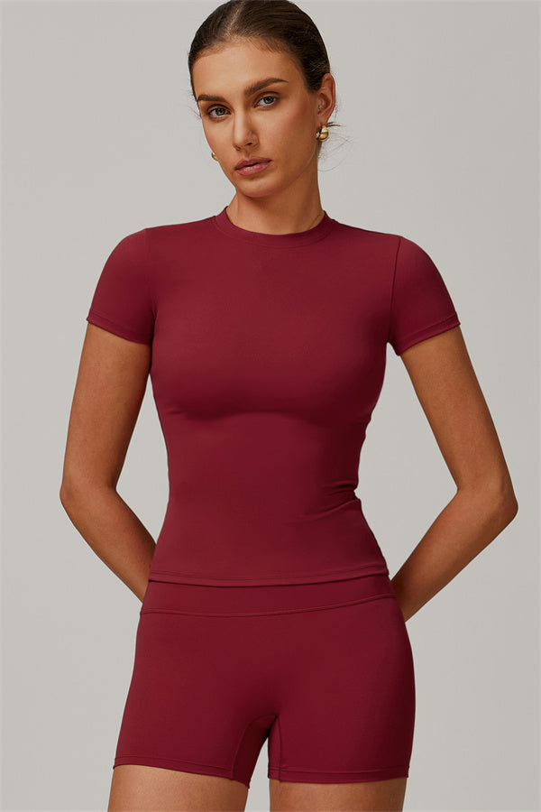 The Oasis T-shirt Shorts 2-Piece Set Burgundy
