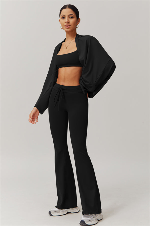 The Resonate Drift Cropped Pullover Flared Leggings 2-Piece Set