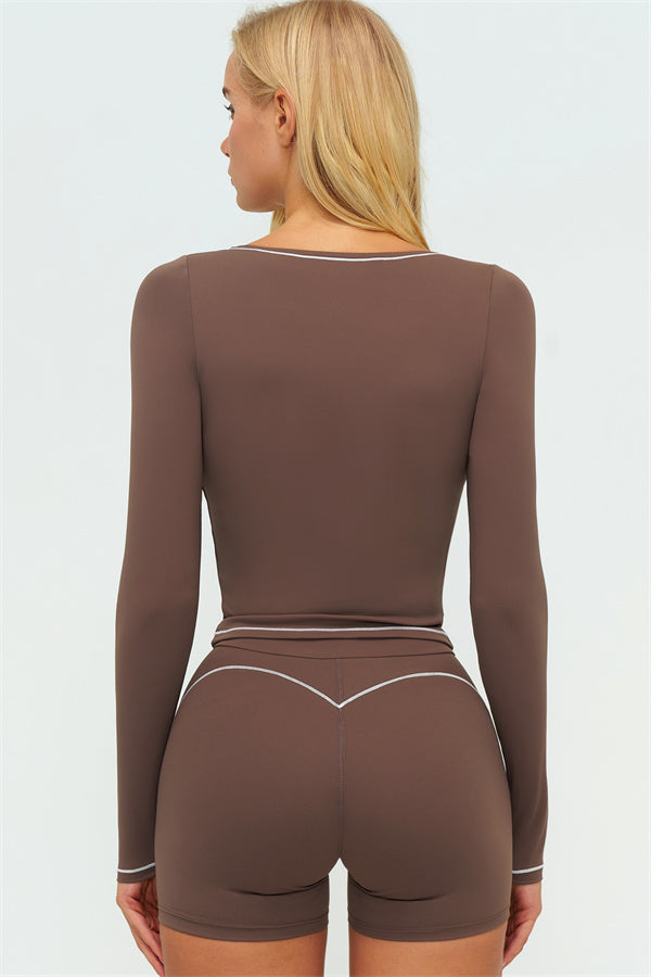 The Amara Long Sleeve T-shirt Shorts 2-Piece Set