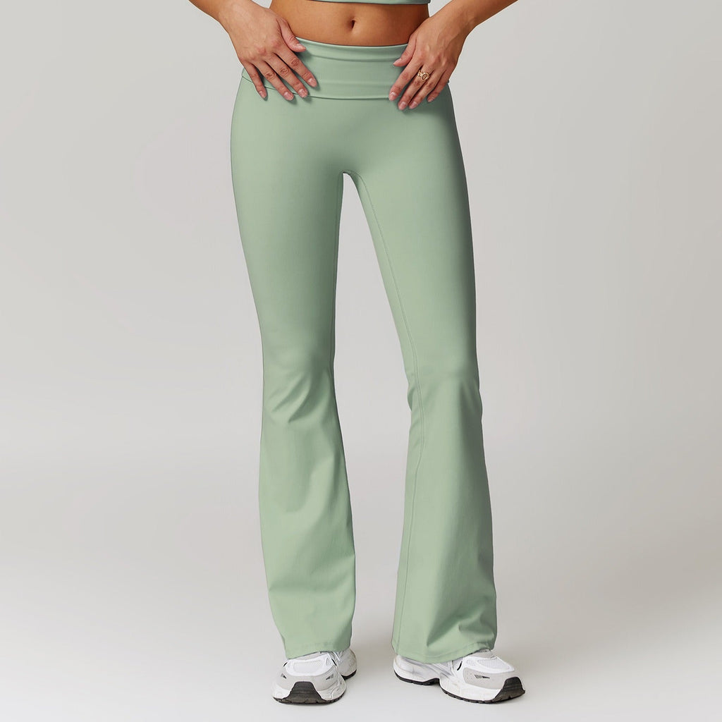 Ayla Folded Flared Bottoms Bamboo green