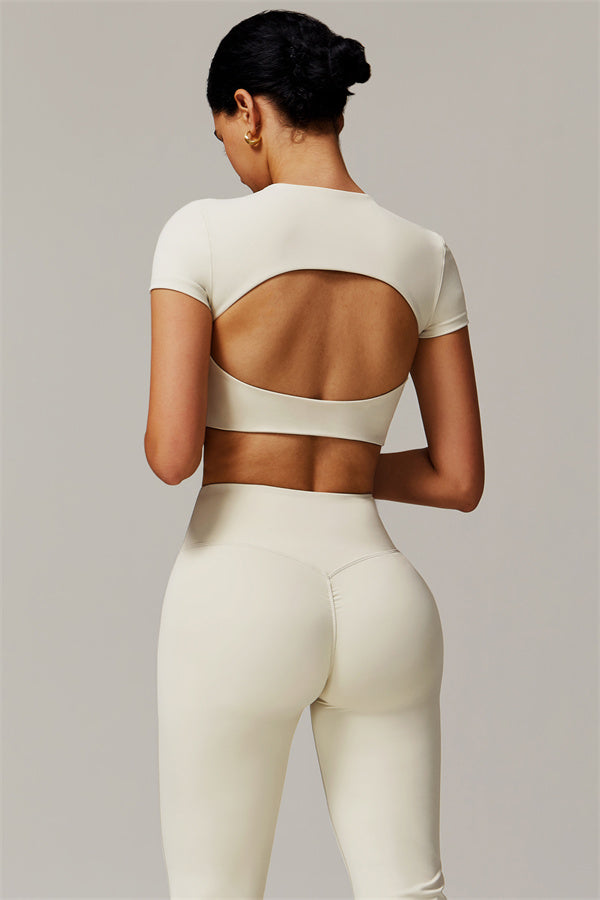 The Delicate Crop Top Flared Leggings 2-Piece Set