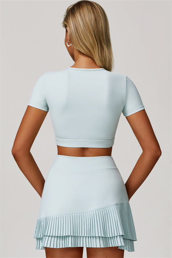 The Lavish Cut-out Crop Top Tennis Skirt 2-Piece Set