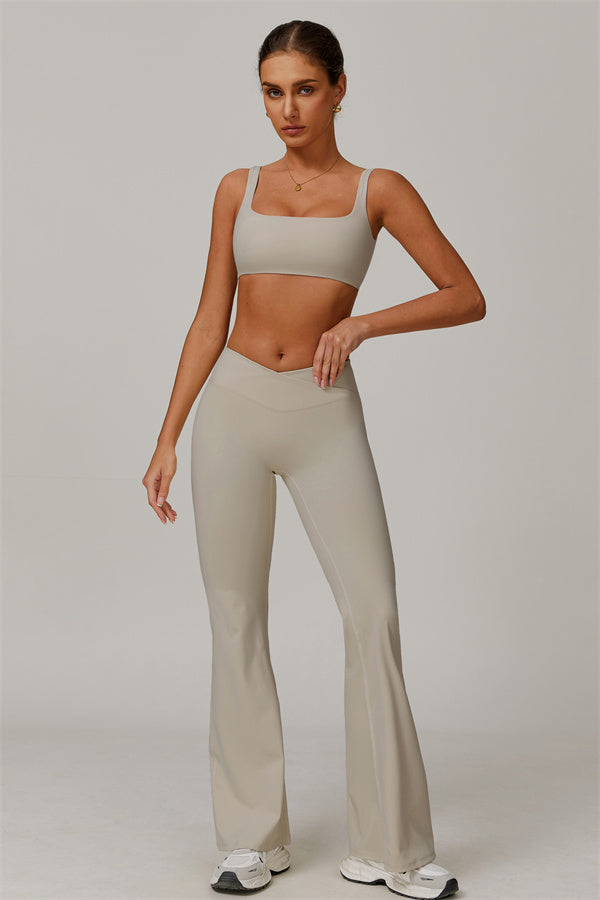 The Halo Sports Bra Flared Leggings 2-Piece Set