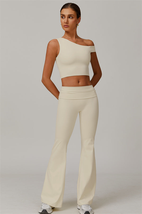 The Pearl Crop Top Flared Leggings 2-Piece Set