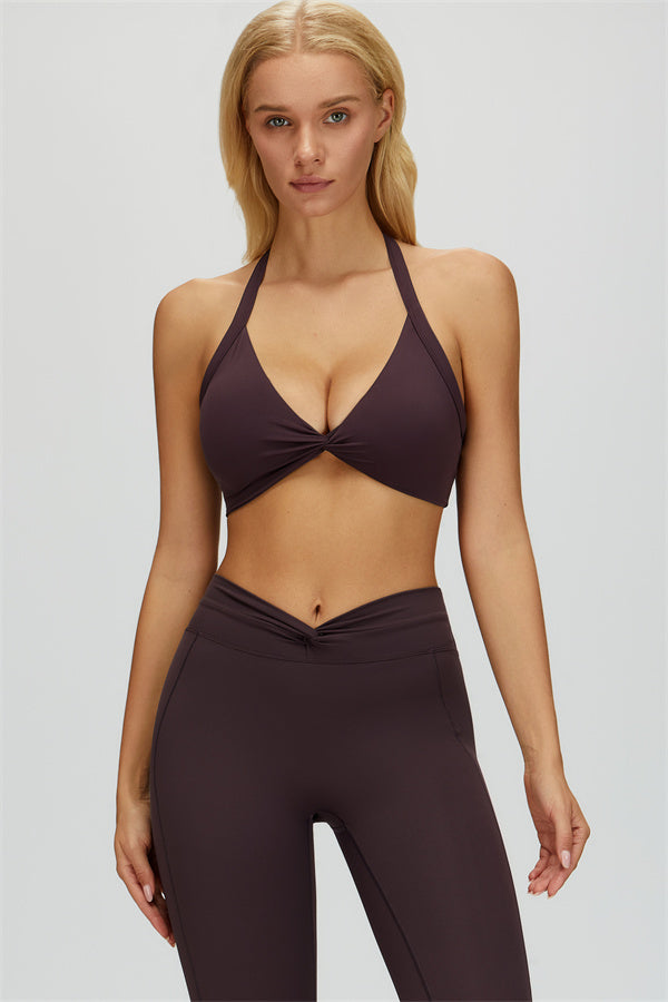 The Dreamy Sports Bra Leggings 2-Piece Set Purple Brown