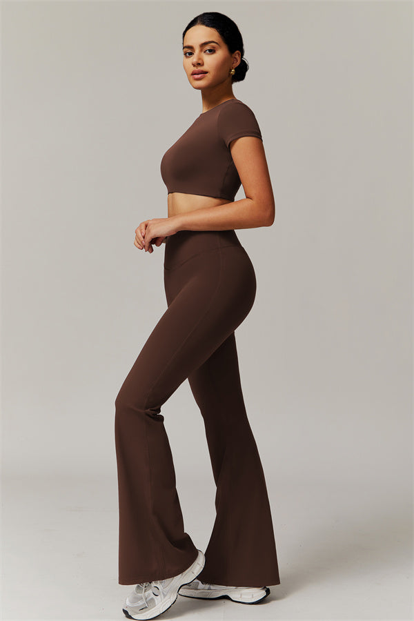 The Delicate Crop Top Flared Leggings 2-Piece Set
