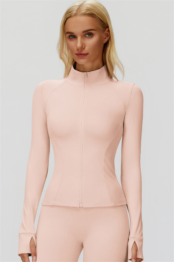 The FemmeFit Zip Jacket Oyster Pink