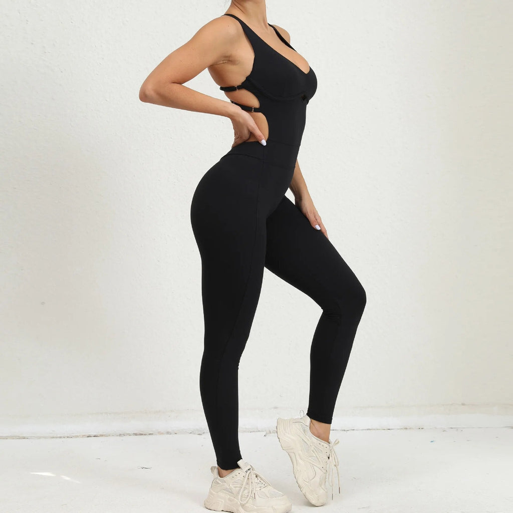 Double Cross Back Active Jumpsuit