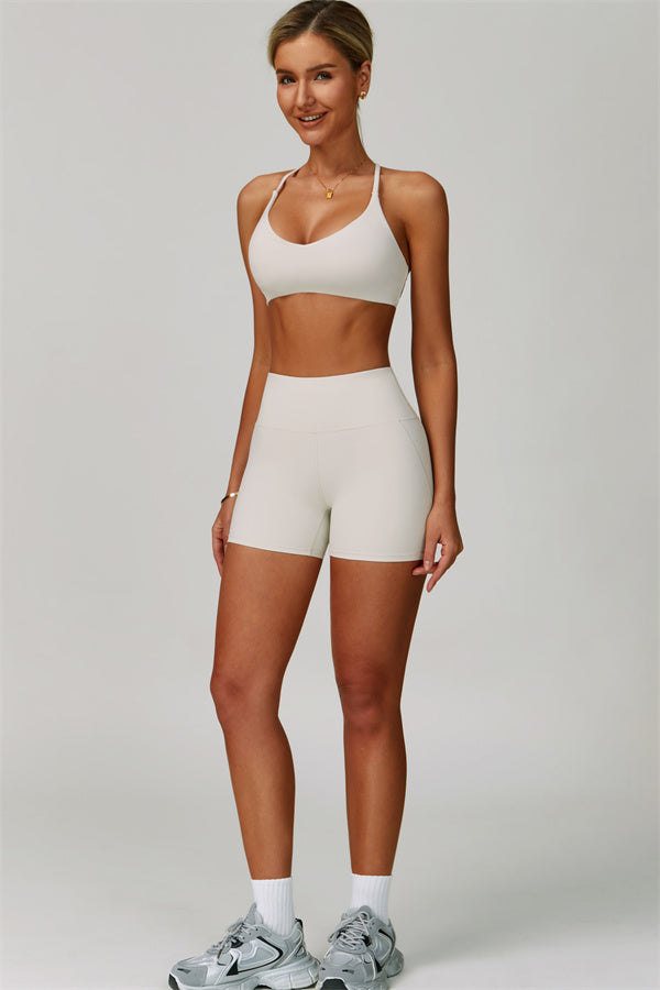 The Bold Cross Back Sports Bra Shorts 2-Piece Set