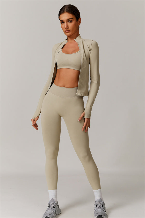 The Nova Luxe Jacket Sports Bra Leggings 3-Piece Set