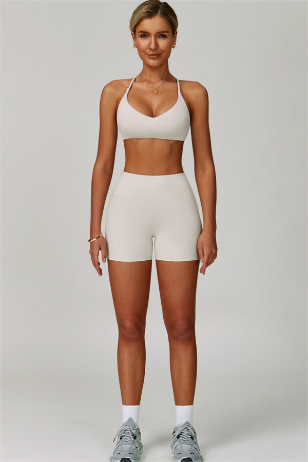 The Bold Cross Back Sports Bra Shorts 2-Piece Set