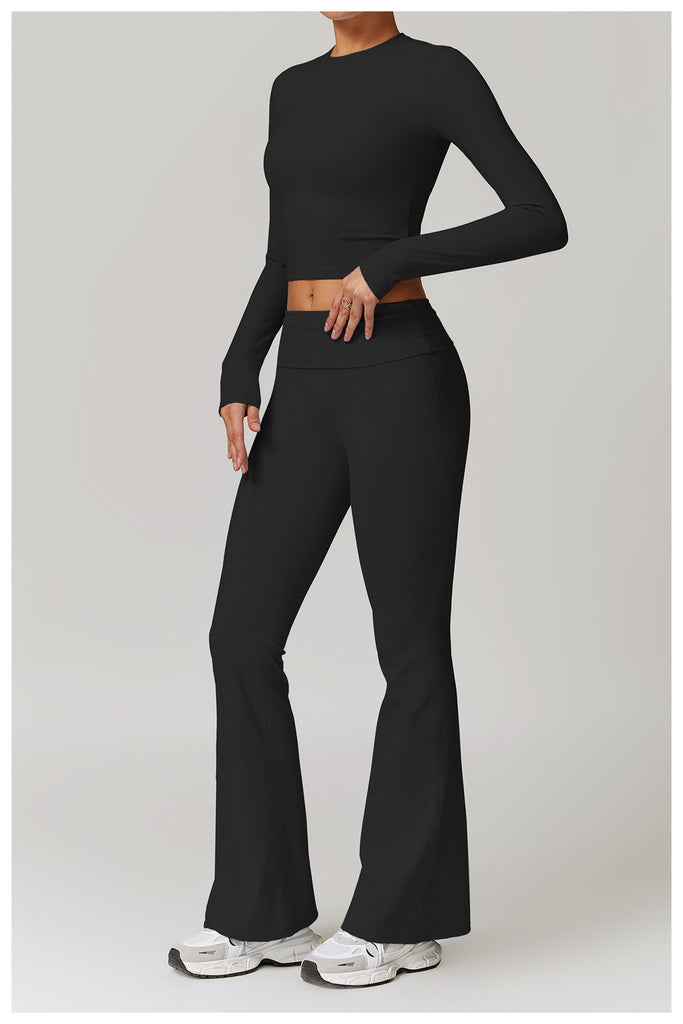 Butter Longsleeve Crop Top & Flared Set