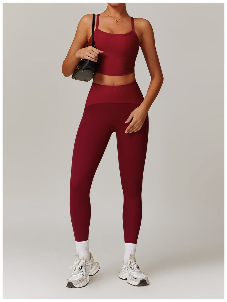 Melina Micro Ribbed Bra Top & Leggings Set