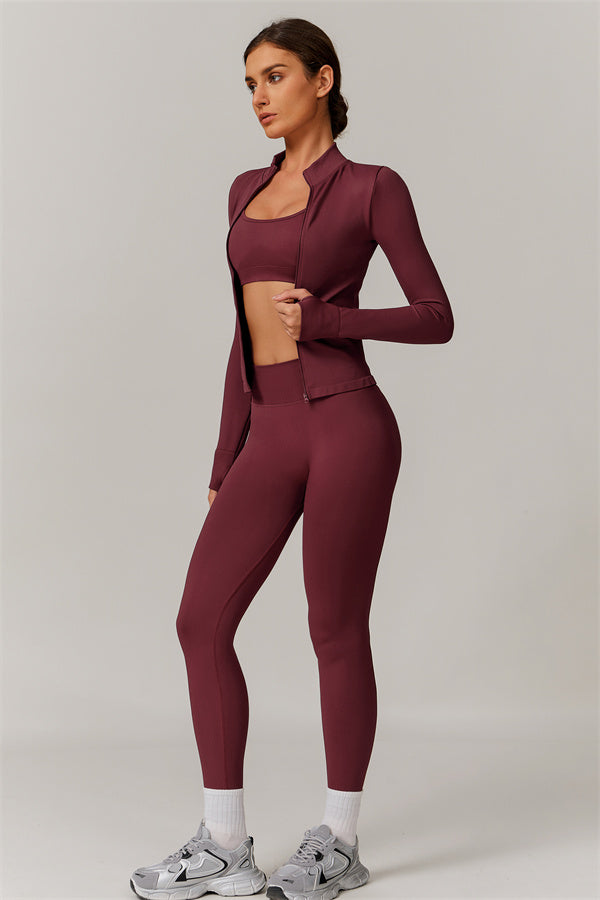 The Nova Luxe Jacket Sports Bra Leggings 3-Piece Set
