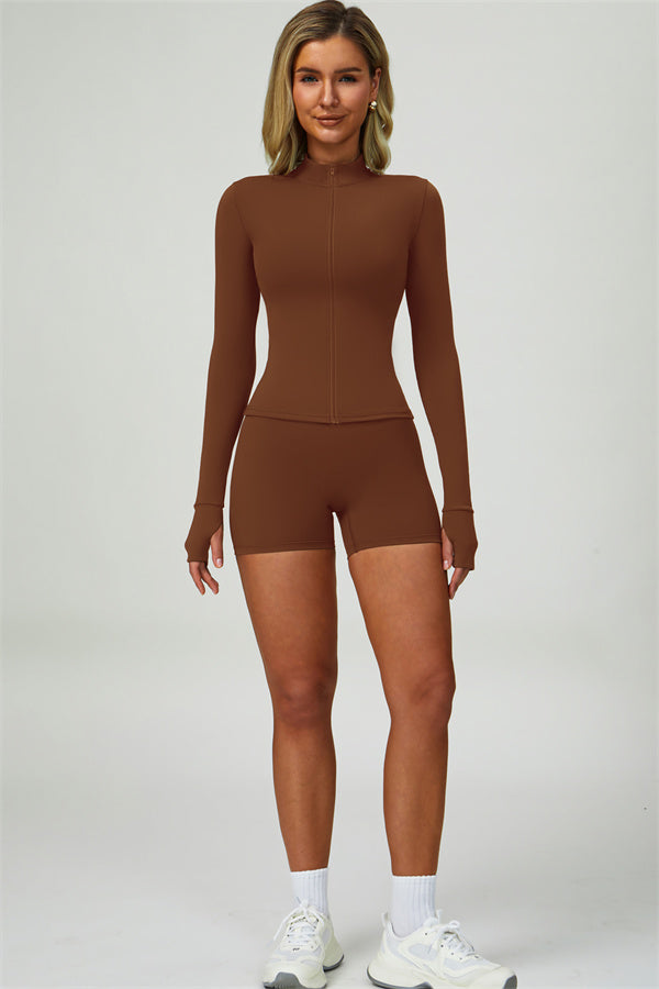 The Seraphine Jacket Sports Bra Shorts 3-Piece Set