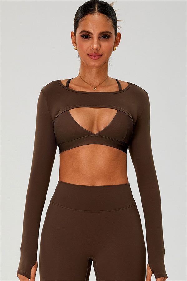 The Ember Sports Bra Crop Top Leggings 3-Piece Set