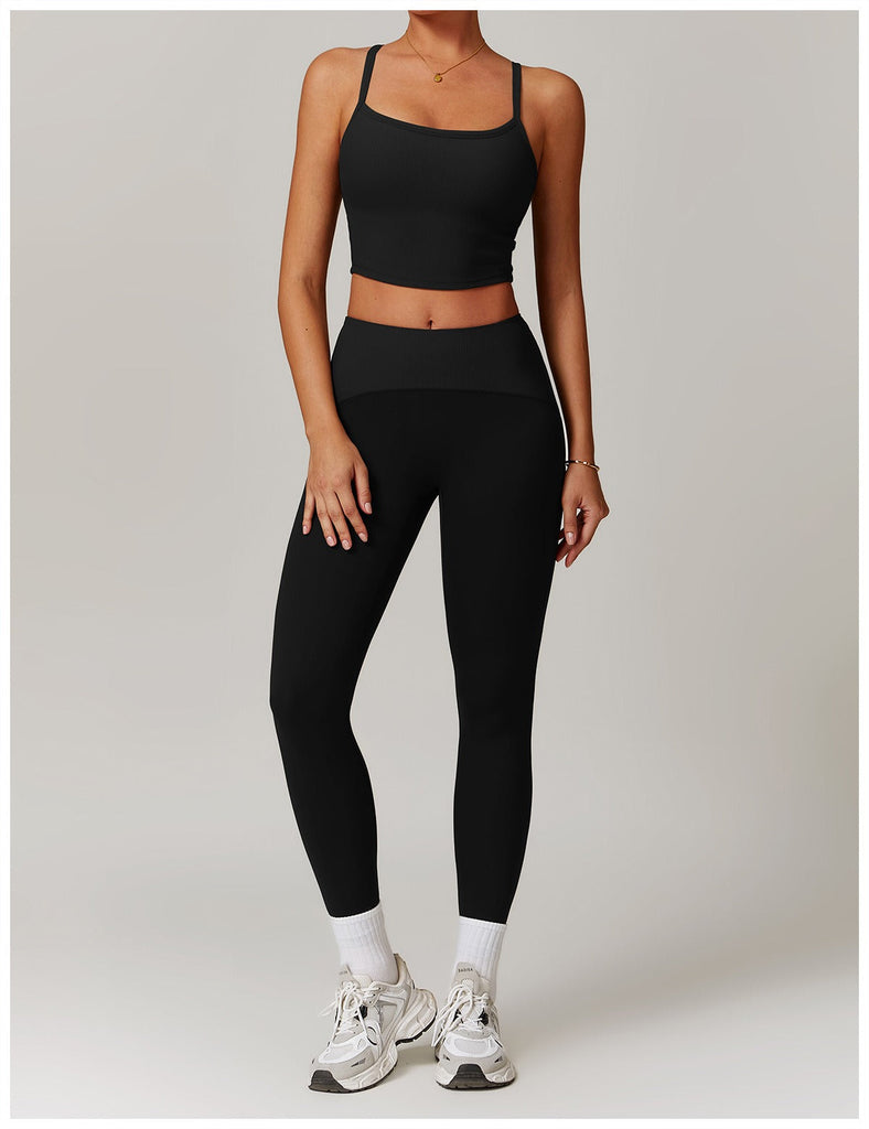Melina Micro Ribbed Bra Top & Leggings Set