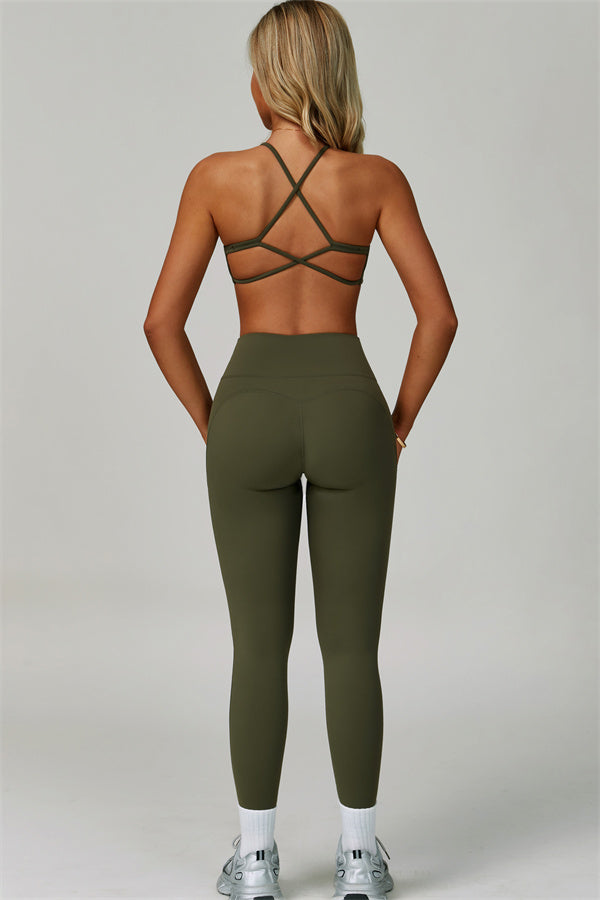 The Bold Cross Back Sports Bra Leggings 2-Piece Set