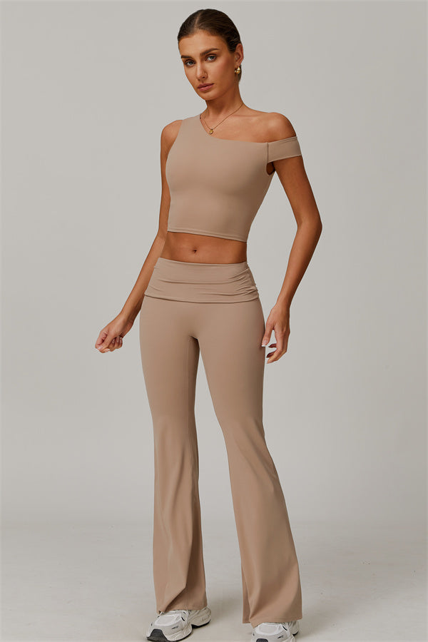 The Pearl Crop Top Flared Leggings 2-Piece Set