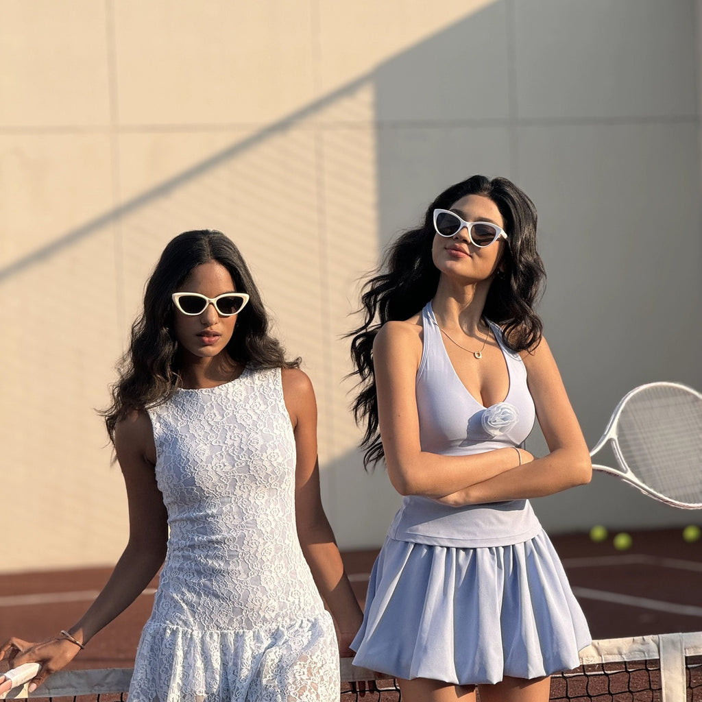 Floral Halter Ribbed Top & Skort Set image 22