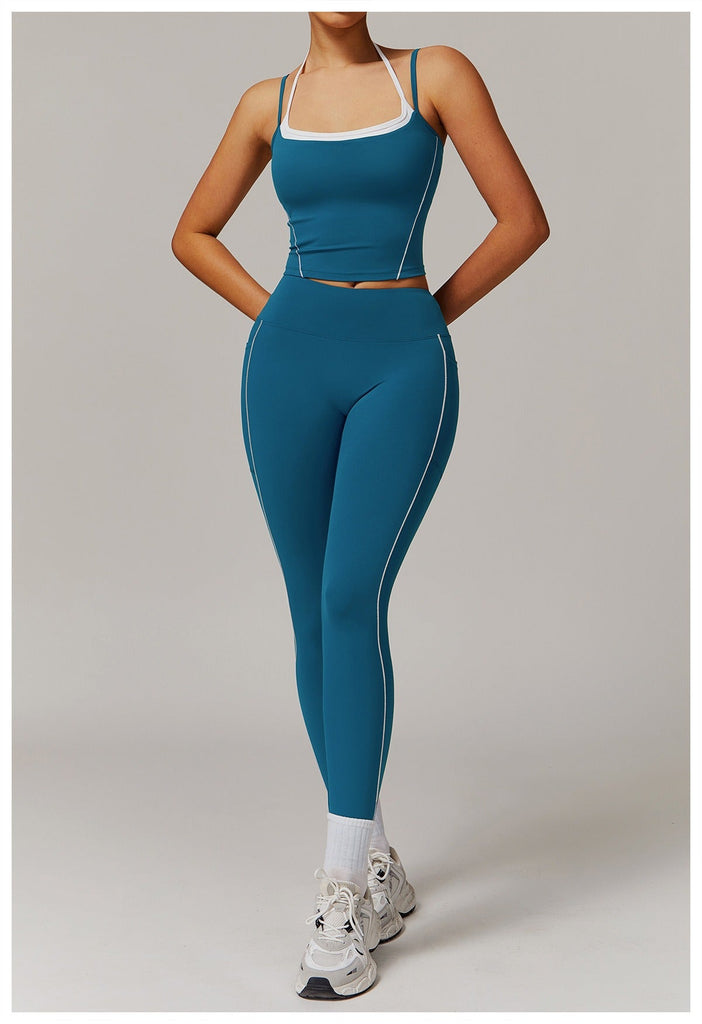 Martha Tank Top & Leggings Set Ocean blue