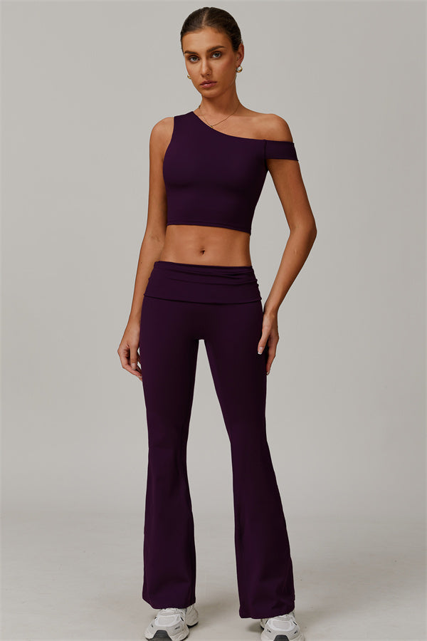 The Pearl Crop Top Flared Leggings 2-Piece Set