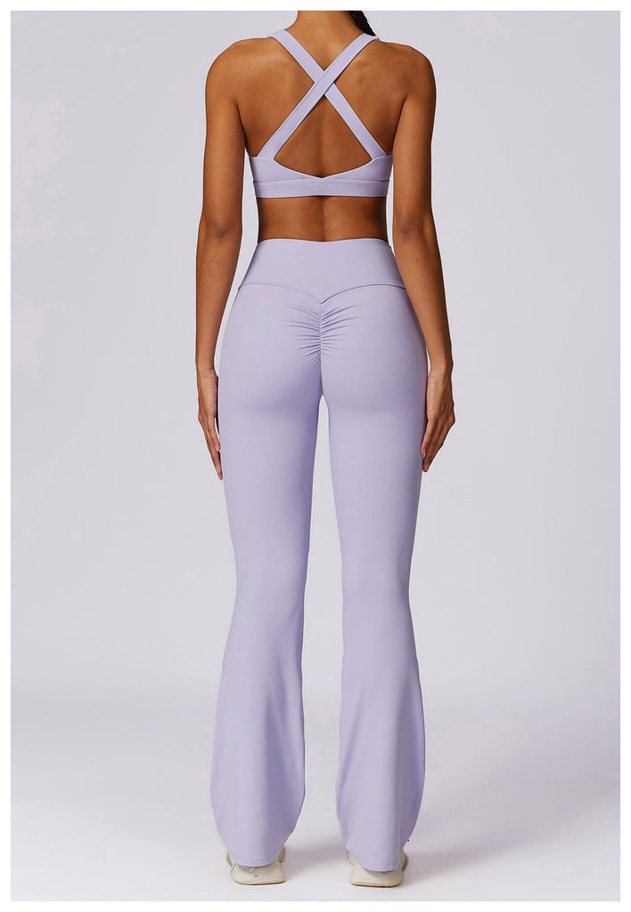 Thea Sculpt Top & Flared Set