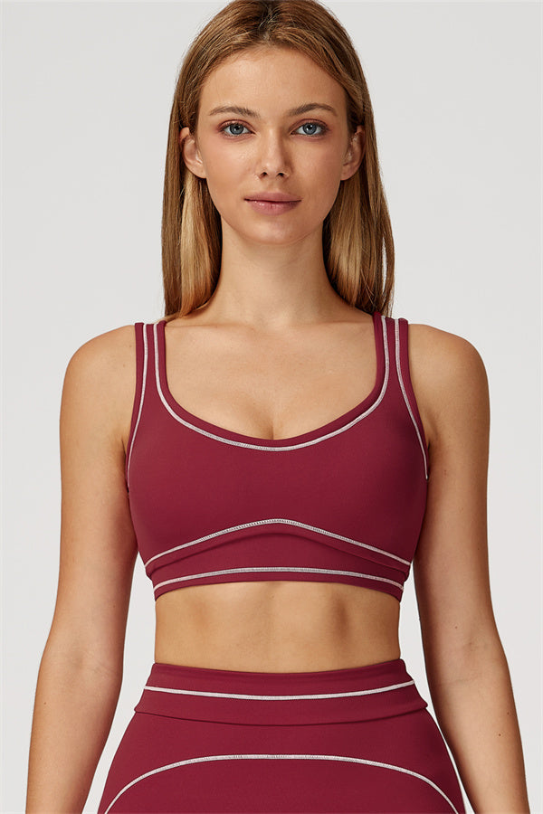 The Amara Sports Bra Burgundy
