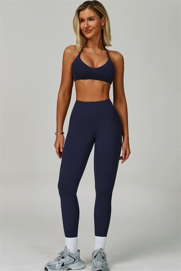 The Bold Cross Back Sports Bra Leggings 2-Piece Set Tuna