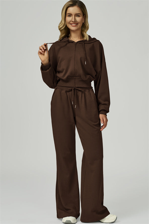 The FlexFit Crop Hoodie Pants 2-Piece Set