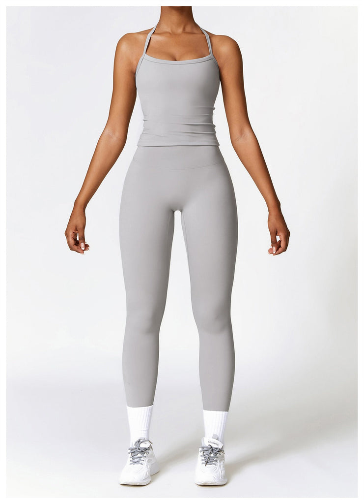 Butter Tank Top & Leggings Set Light grey