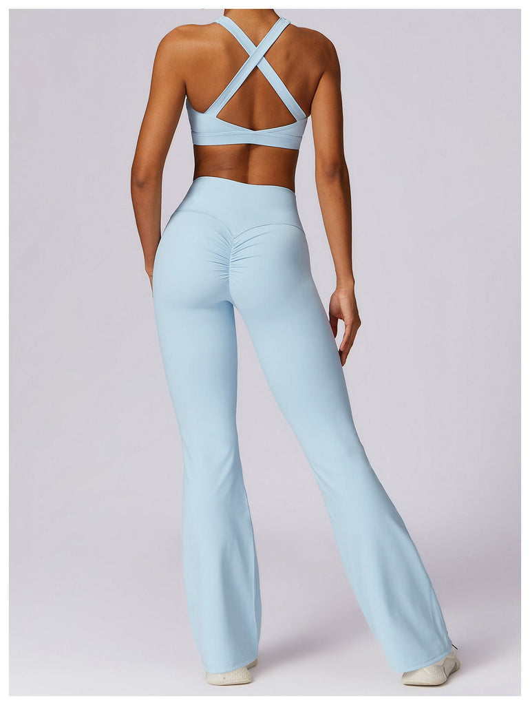 Thea Sculpt Top & Flared Set