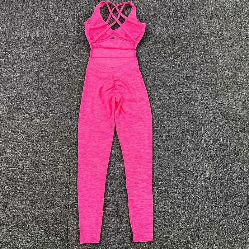 Double Cross Back Active Jumpsuit
