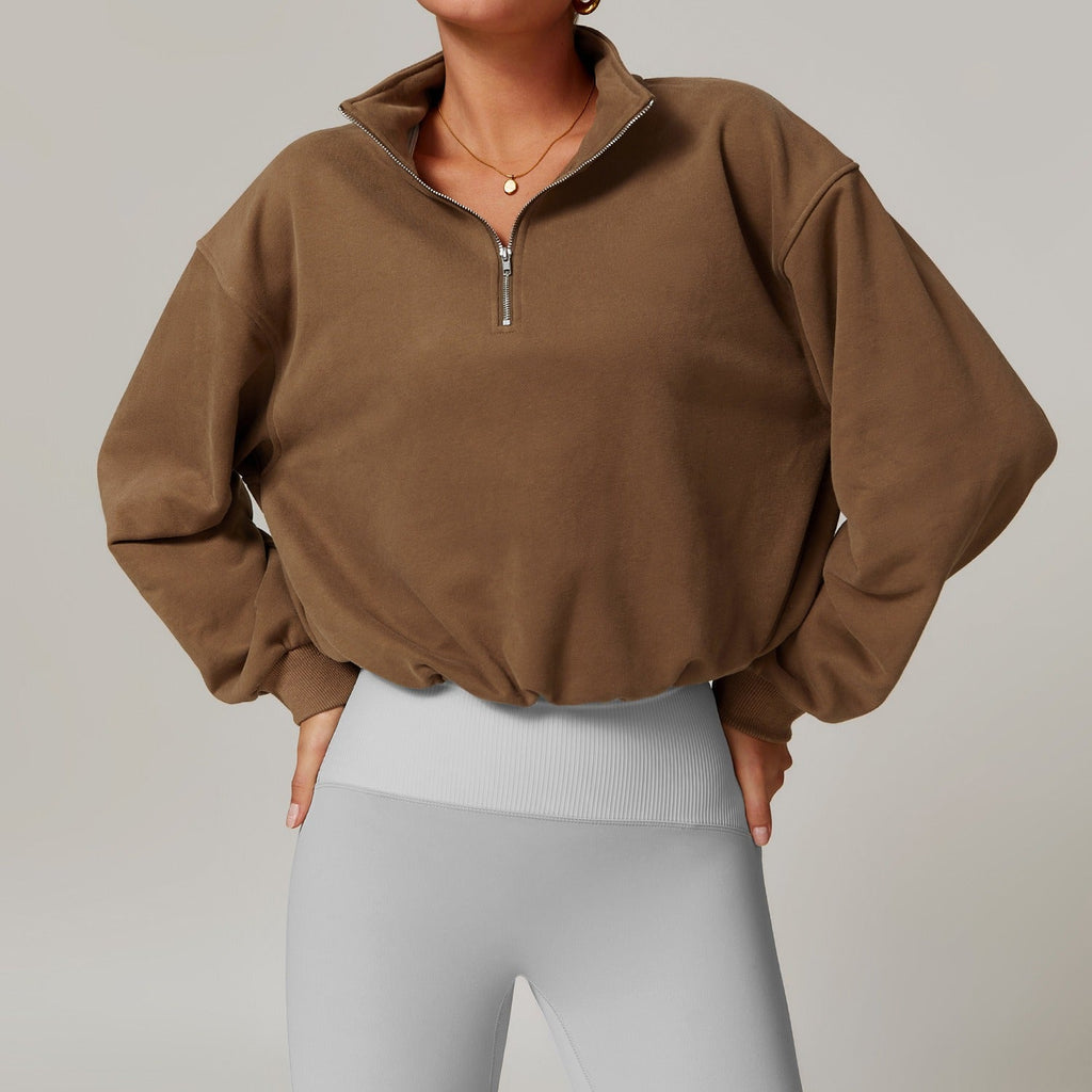 Rita Fleece Half-Zip Jacket Toffee