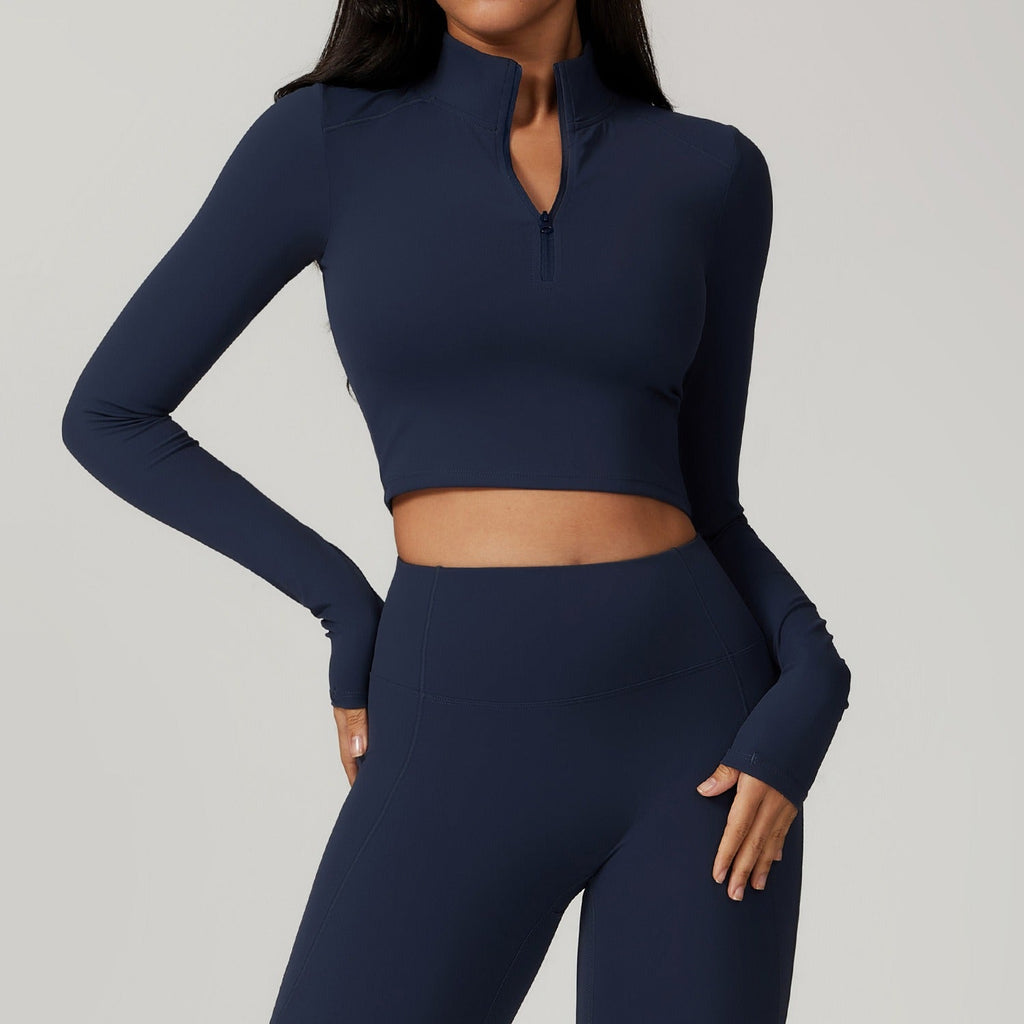 Mira Longsleeve Zip Top Navy