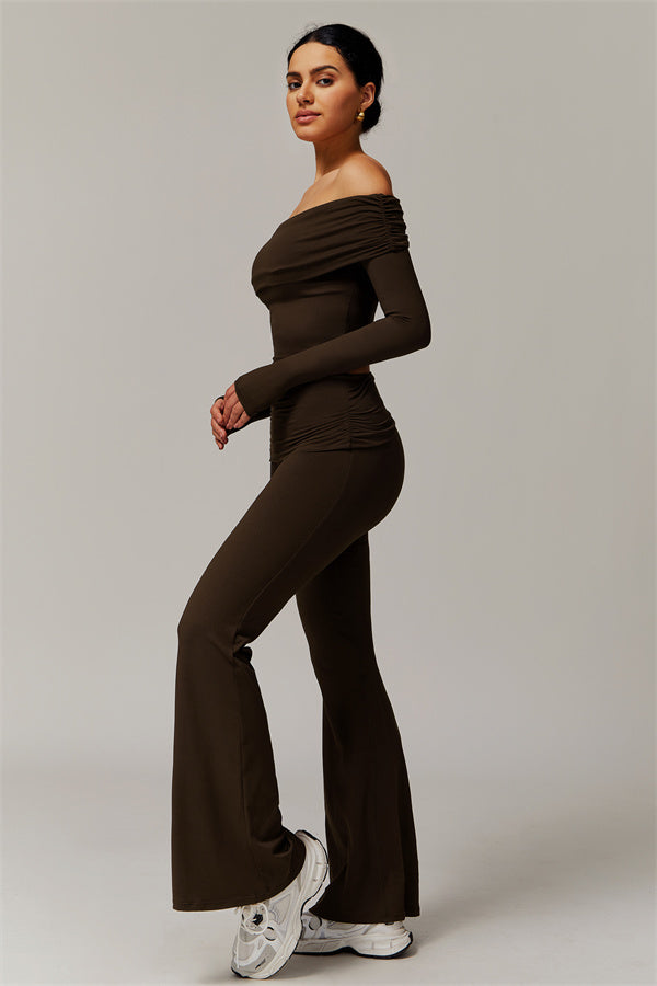 The Luxe Ruched Long Sleeve Off-Shoulder Top