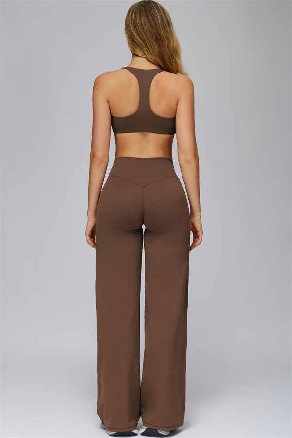 The FlexCore Sports Bra Flared Leggings 2-Piece Set Roman Brown