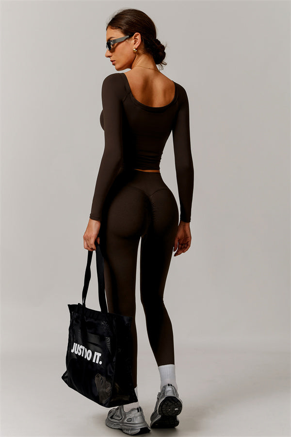 The Vivid Long Sleeve Crop Top Leggings 2-Piece Set